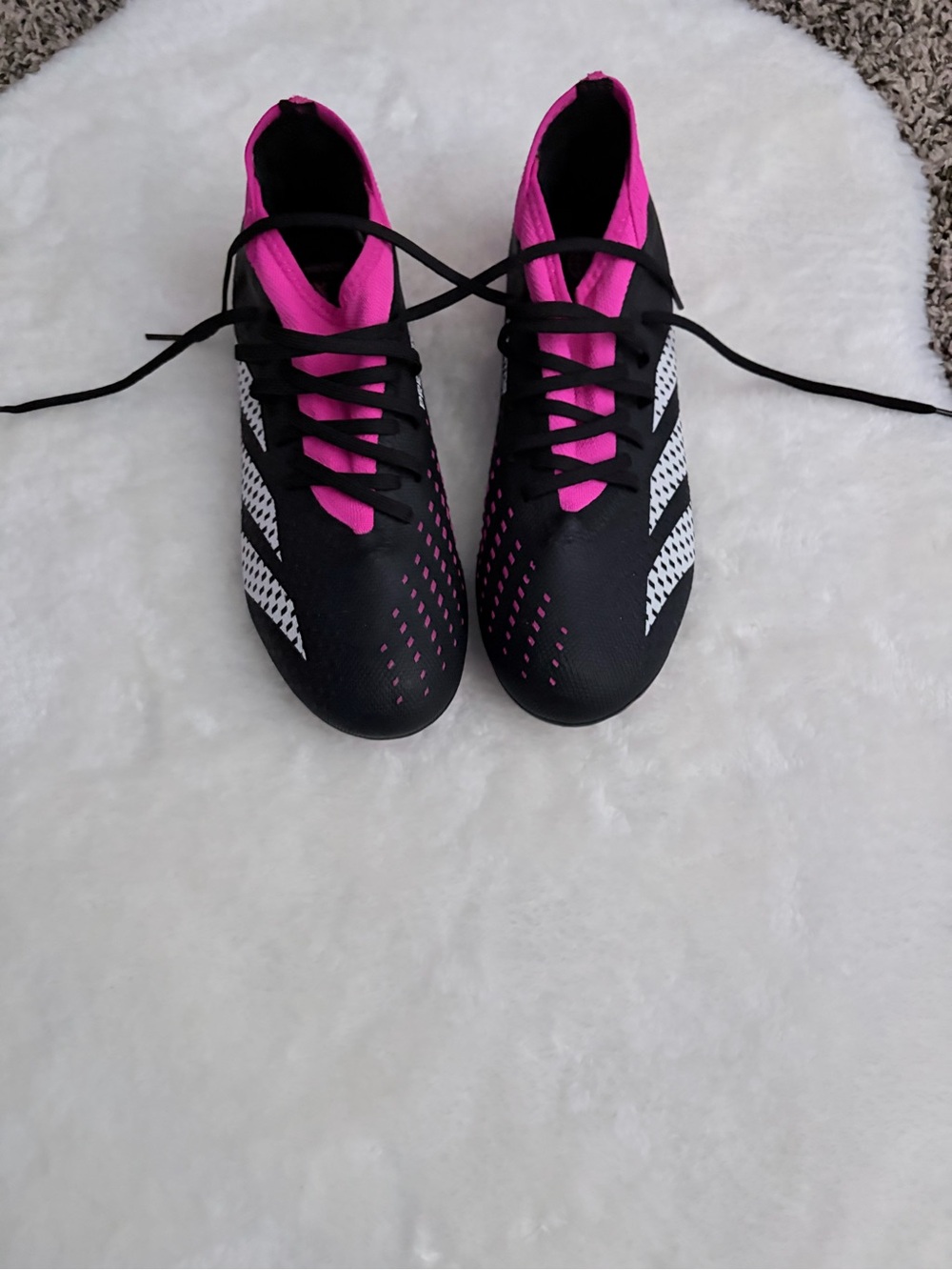 adidas Originals Kids Black and Pink Soccer Cleats